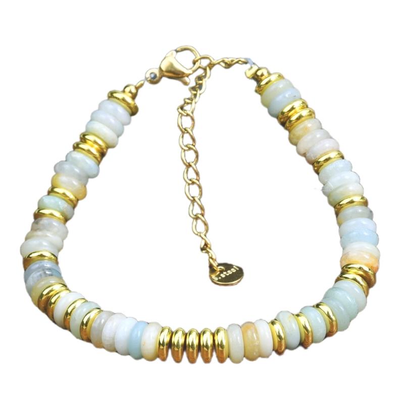 Colorful Natural Stone Beads Handmade Bracelet Bangle Waterproof Bohemia Beaded Wristchain Jewelry Gift for Women