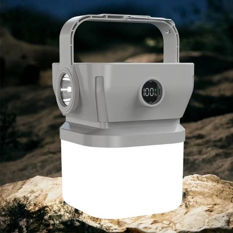 Solar Camping Lamp Portable Outdoor Tent Light Night Emergency Lights Type-C Rechargeable Lantern with Hook Tent Lamp Campinglight