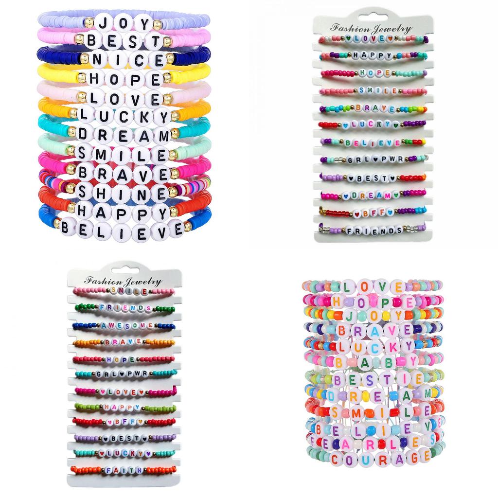 Bohemian Style Friendship Bracelets With Acrylic Alphabet Beads For Men And Women