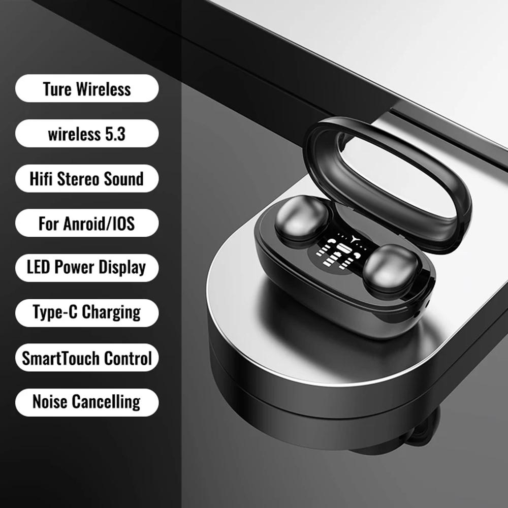 Mini Invisible Headphones TWS Bluetooth 5.3 Earphones Wireless Heasets HIFI Stereo Noise Reduction Earbuds For iPhone Xiaomi