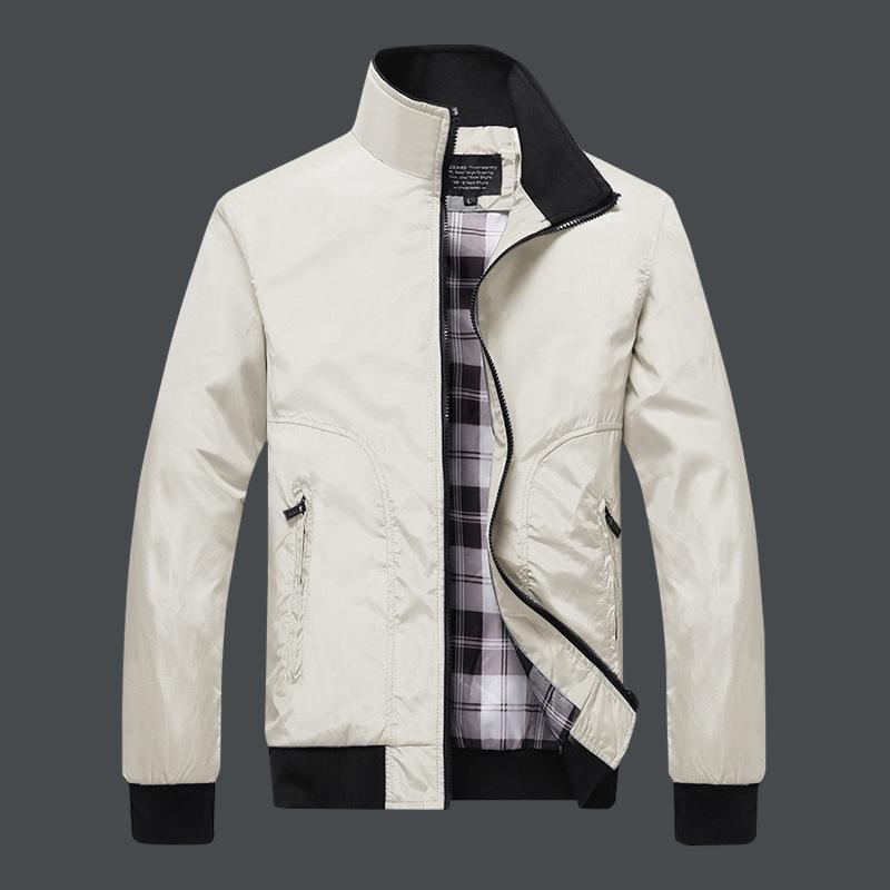 

Men s jacket autumn and winter new casual stand-up collar jacket men s baseball uniform tooling green top 4XL