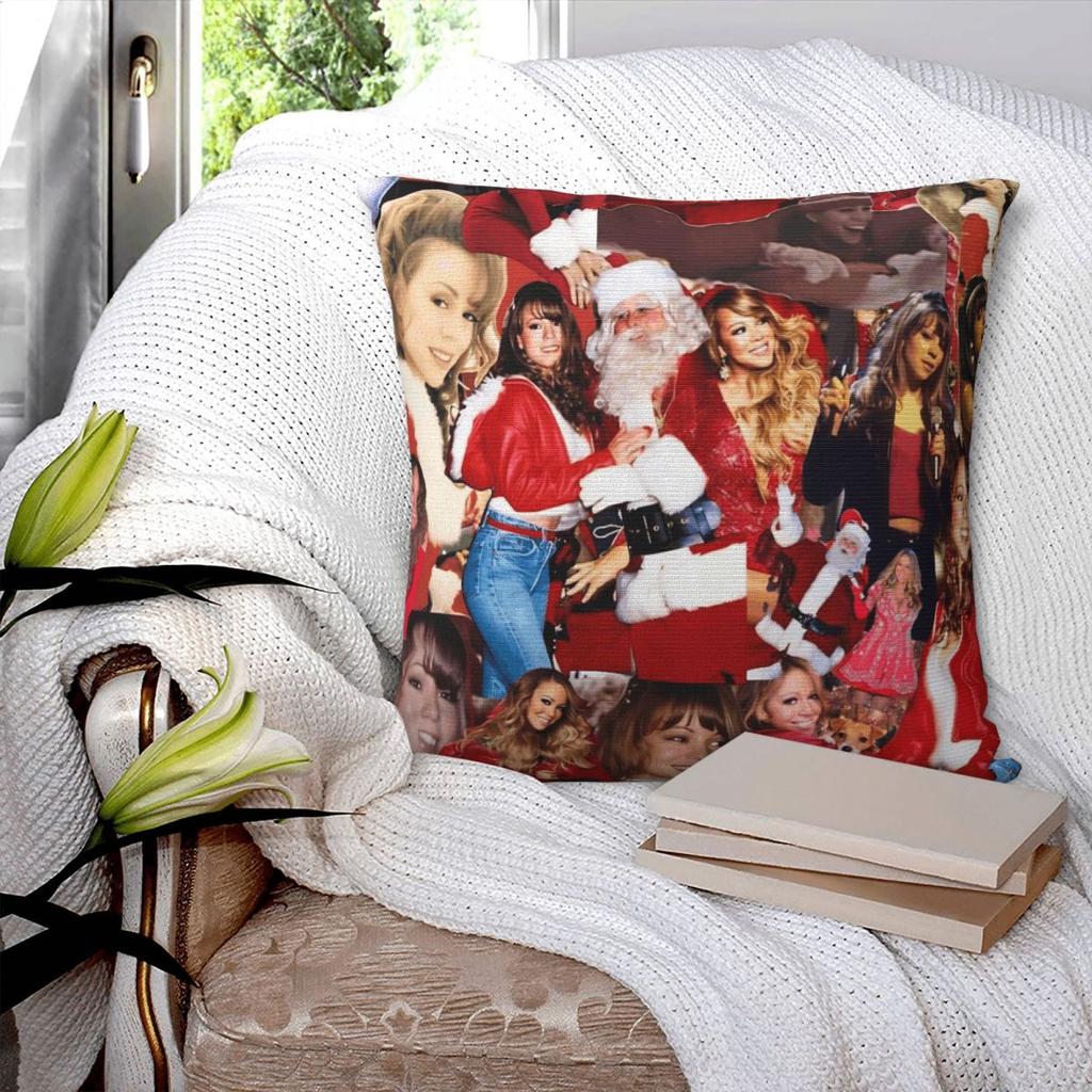 Mariah Carey Christmas It's Time Pillow Cover All I Want For Christmas Is You Square Pillow Case Cushion Cover Pillowcases