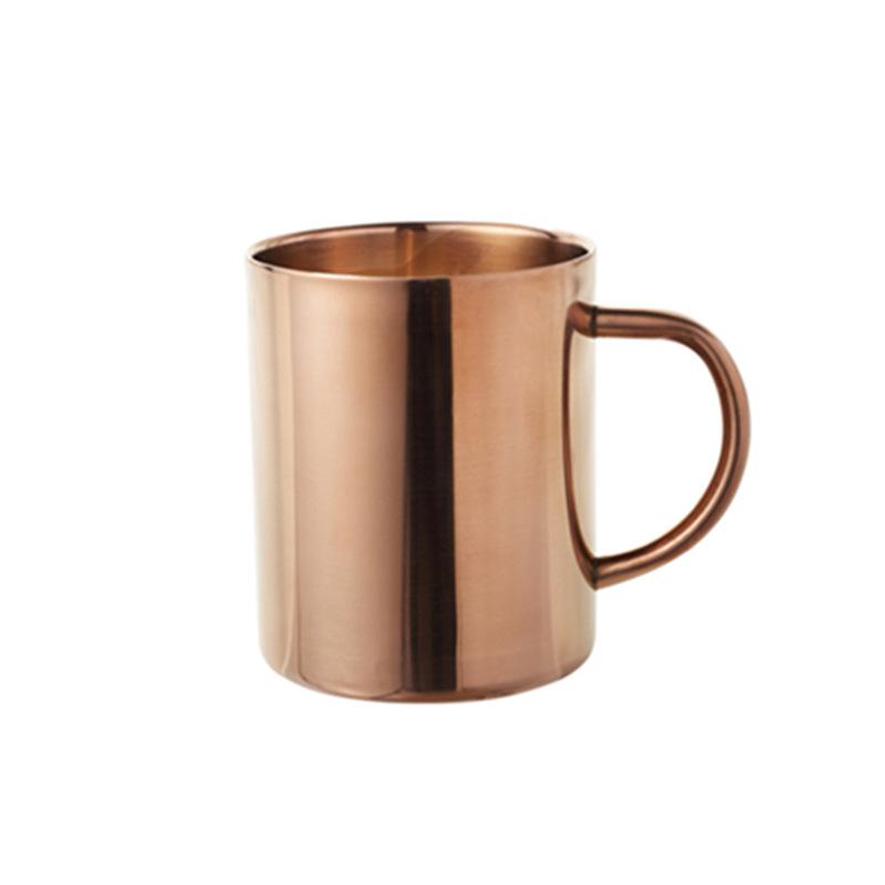 Stainless Steel 304 Copper Plated Mug Double Insulation Belt Handle Gold Coffee Cup Storage