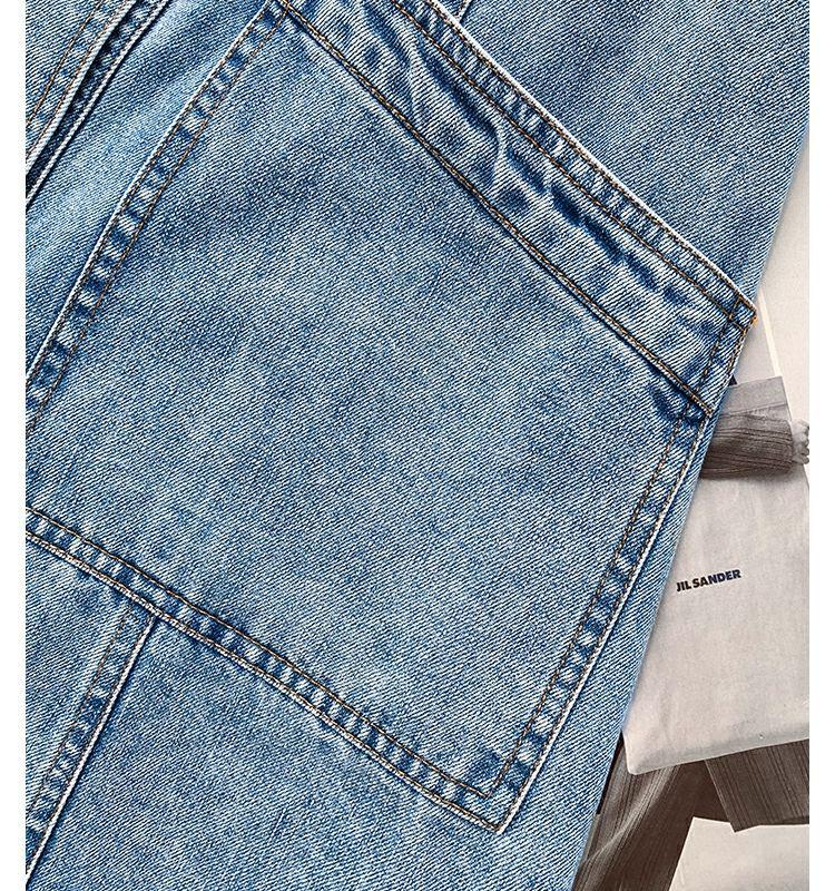 High-End Blue Retro Denim Summer Dress for Women 2026: Slimming Waist-Cinched, Temperament Fashion, Long Commute Style