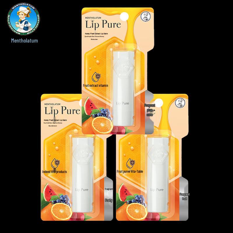 Mentholatum Honey Botanical Orange Lip Balm 3 x 4g