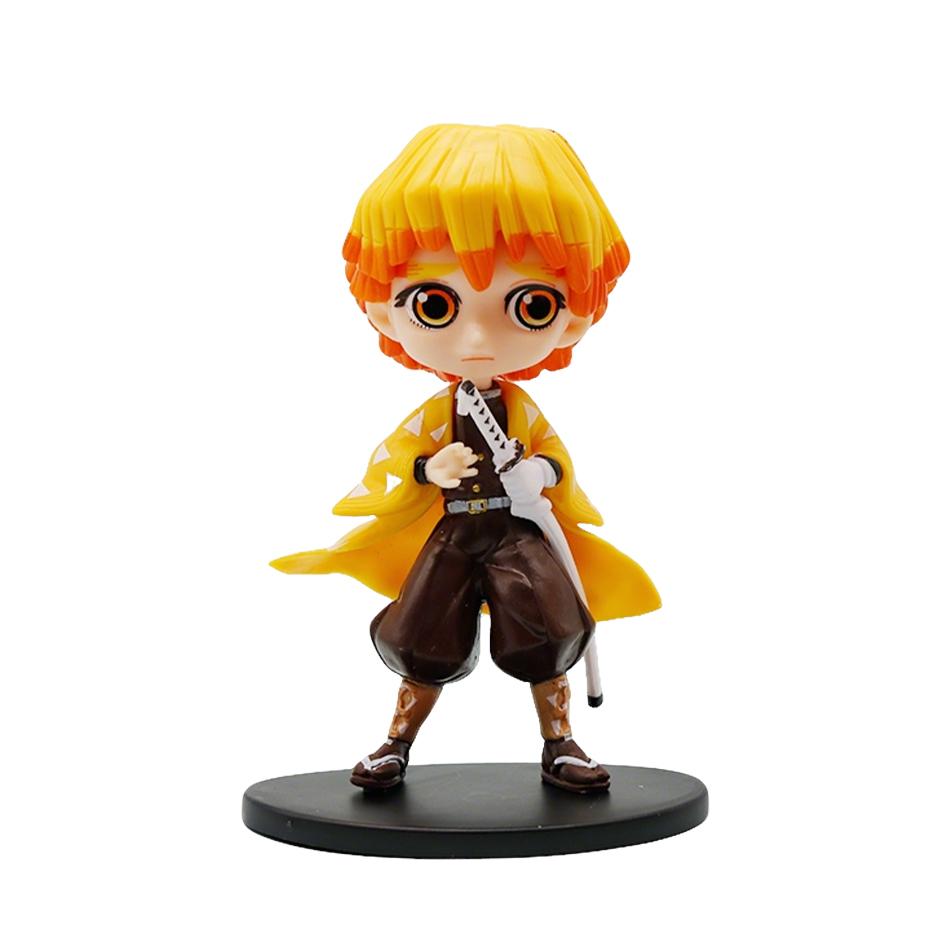 New Anime 13Cm Demon Slayer Figure Nezuko Tanjirou Zenitsu Inosuke Kyoujurou Giyuu Kawaii Qposket Pvc Model Toys Children Gift