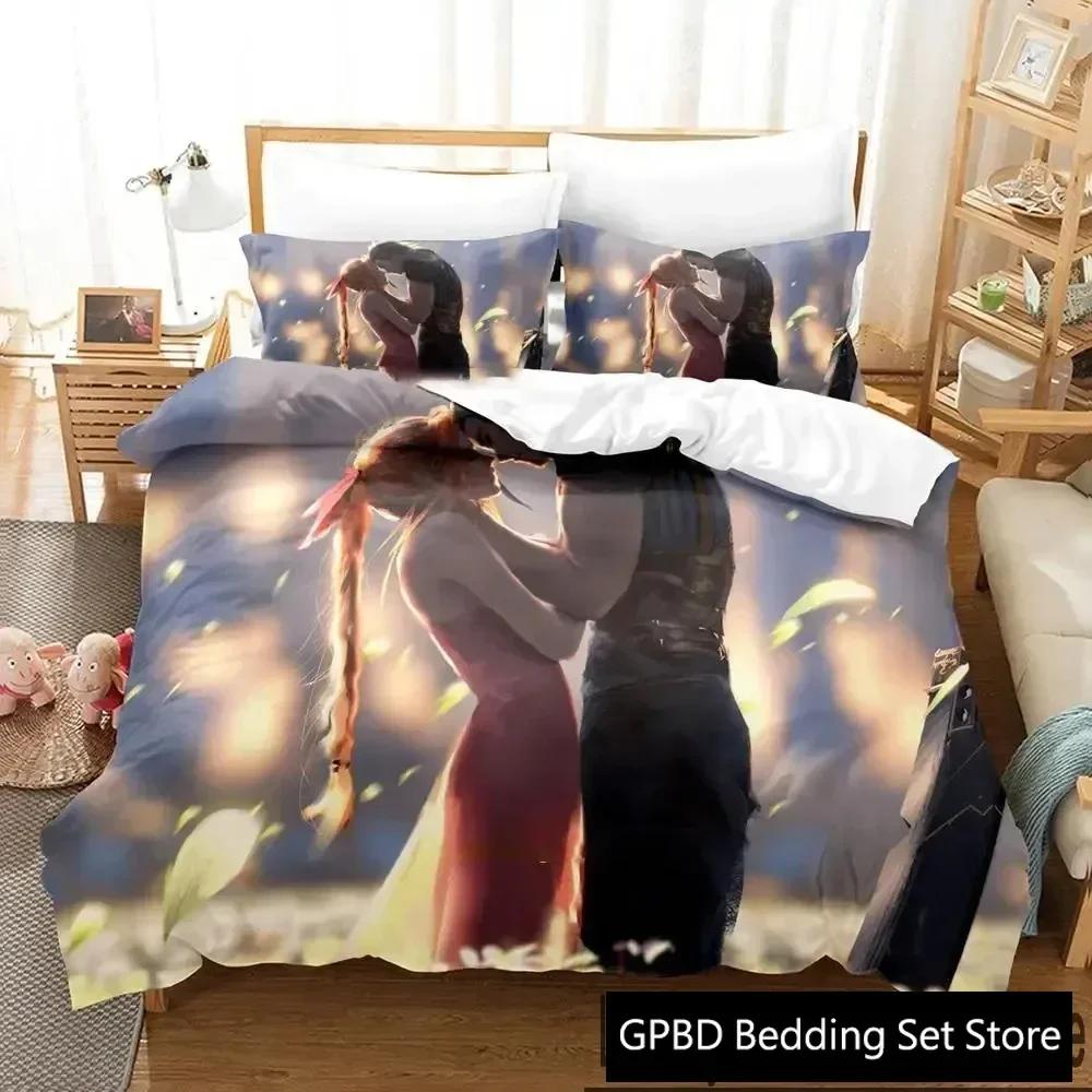 3D Print Game Crisis Core Final Fantasy Vii Bedding Set Boys Girls Twin Queen King Size Duvet Cover Pillowcase Bed Boys Adult
