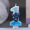 Stitch CP Glitter Candle: Shiny Digital Birthday Cake Topper