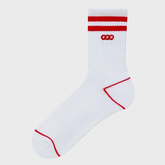 Line Sports Cushion Embroidered Socks (RED)