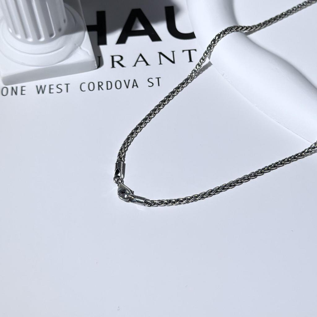 S925 Sterling Silver Round Chopin Chain Necklace for Men - Niche Design, Versatile, Light Luxury Style, Long Sweater Chain for Autumn and Winter.