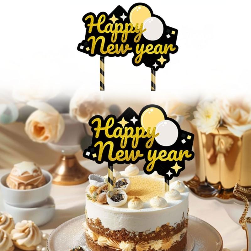 Black Gold New Year Party Decoration Happy New Year Banners Decoration Happy New Year Balloons for New Year Celebrations