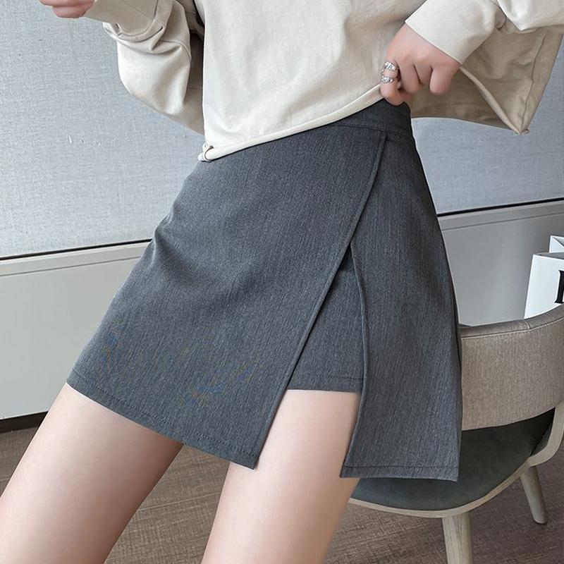 Side-slit Skirts Women Mini High Waist Office Mujer All-match Fashion Gentle Temperament Casual Girlish Faldas Young Ins