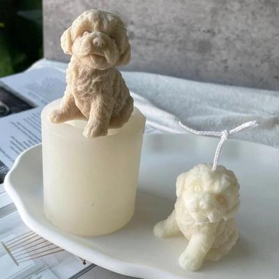 Uroczy Forma na Świecę Pies Zwierzę Teddy Szczenięta Wosk Sojowy Forma Silikonowa Miłośnik Szczeniaków Dekoracja Domu Prezent Świąteczny Artykuły Rzemieślnicze