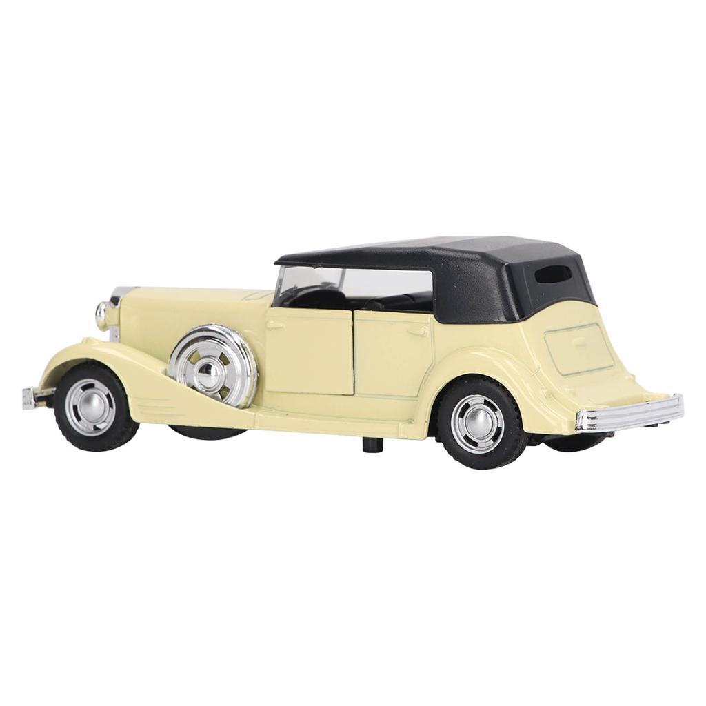 1:32 Classic Car Model Alloy Vintage Toy Open Doors Model Antique Pullback Car Toy Beige