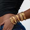 Hot-selling collection of bracelets: Irregular cross-ring open bracelets, niche and lightweight luxury design, women's bracelets