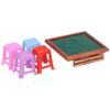 1:12 Puppenhaus Miniatur Mahjong Tisch Hochsimulierter Mahjong Tisch mit Stuhl Mahjong