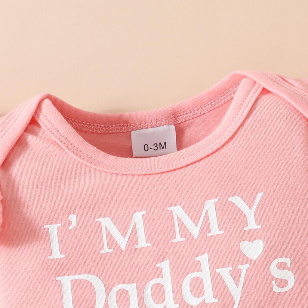 Summer Baby Girl Floral Outfit: Lettered Flutter Sleeve Bodysuit & Bowknot Flower Shorts Set