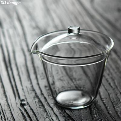 150ml Transparent Glass Gaiwan with Mouth Japanese Style Tea Making Bowl for Green Tea