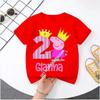 summer T-shirt Peppa Pig 1-8 years old children' Polyester short-sleeved boys' sports shirt, girls' casual top with digital print