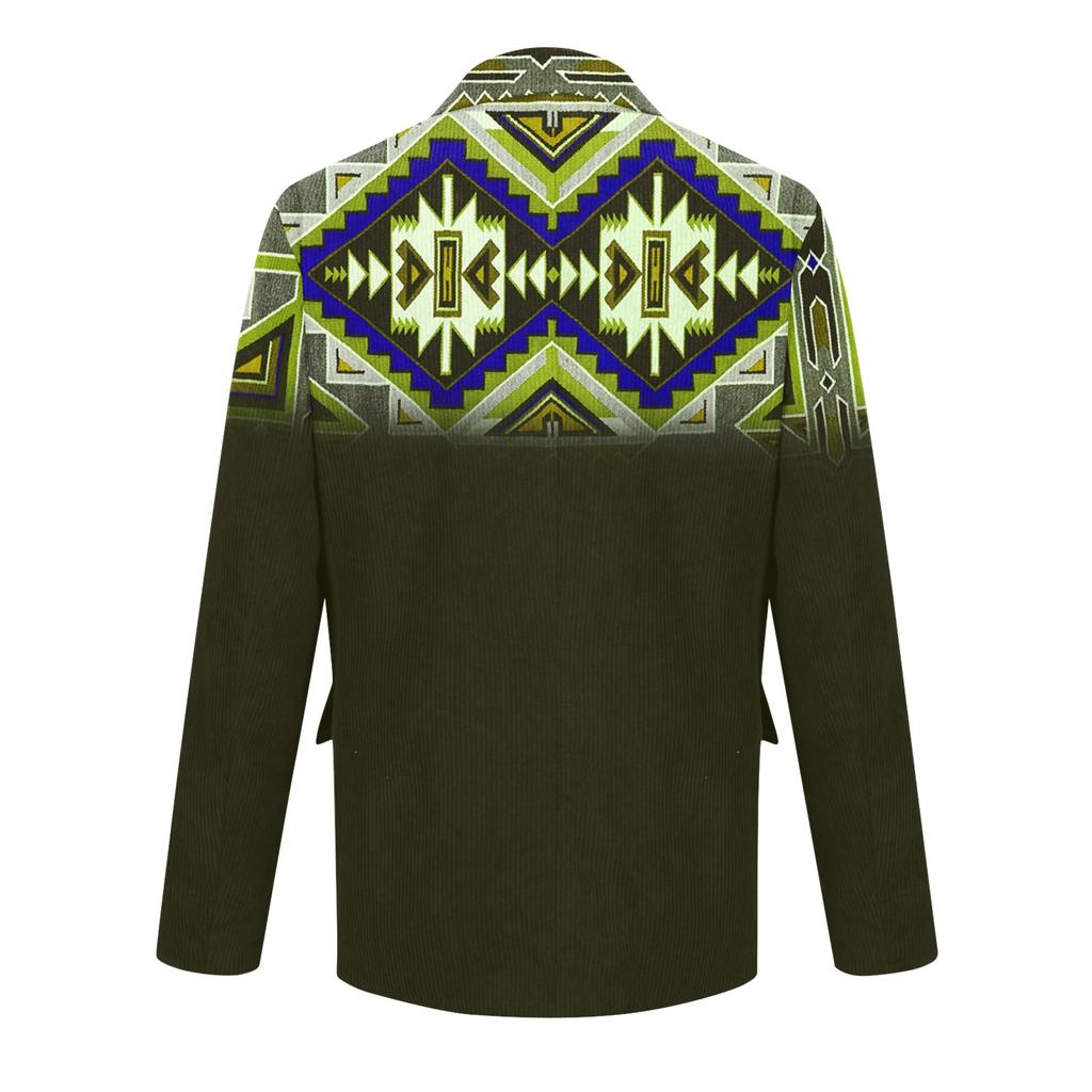 Cárdigan de Chaqueta de Traje Cálido de Pana Estampada para Hombre Traje Casual para Hombre