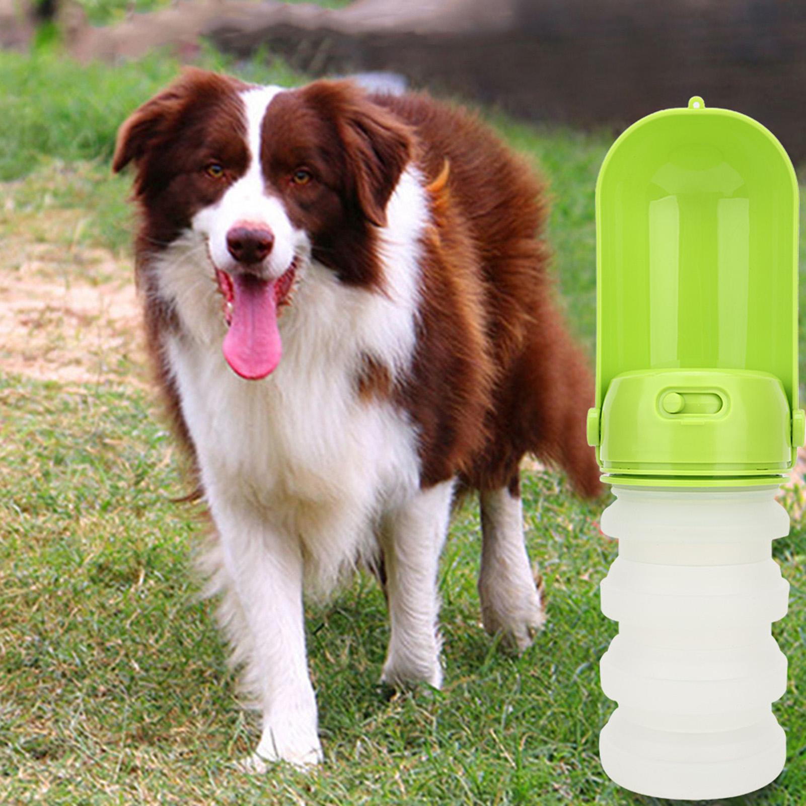 

350ml Silicone Pet Outdoor Travel Portable Folding Drinking Water Bottle Kettle for Dogs CatsGreen зелёный