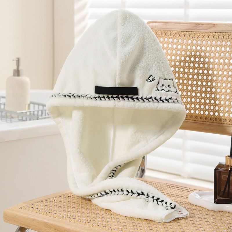 

Прятки Коралловый бархат Широкохвостая шапочка для сушки волос, Мягкая Впитывающая Быстросохнущая Утолщенная повязка на голову Шапочка для душа, Цельный ремешок kitty 27*75