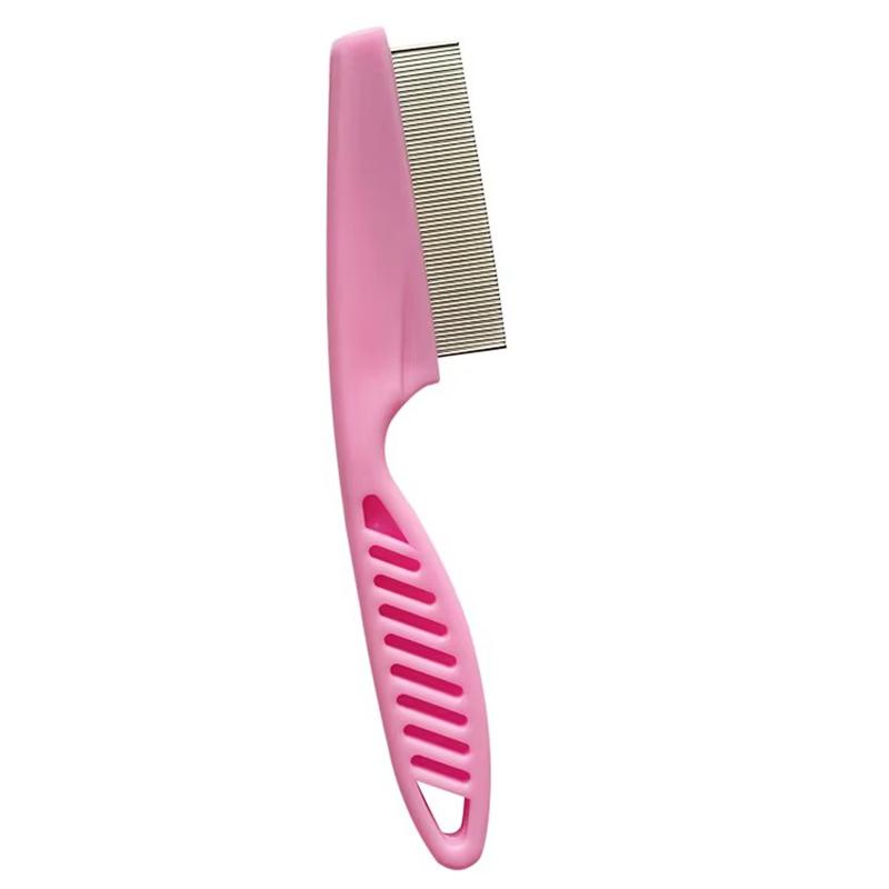 Flea Comb Dog Cat Hair Removal Brush Stainless Steel Dense Teeth Inline Comb Portable Pet Universal Grooming Cleaning Supplies