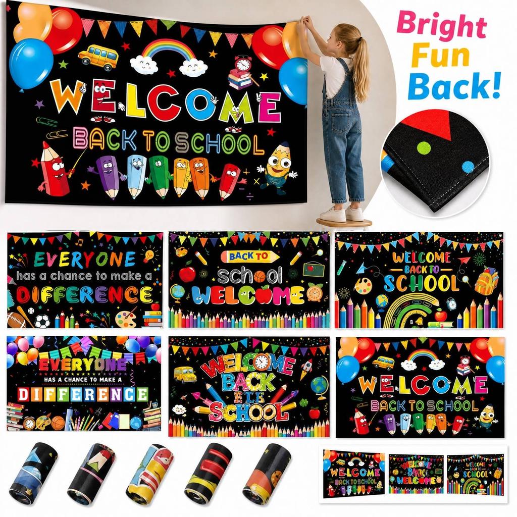 Back to School Background Cloth for Decoration and Photo Booth