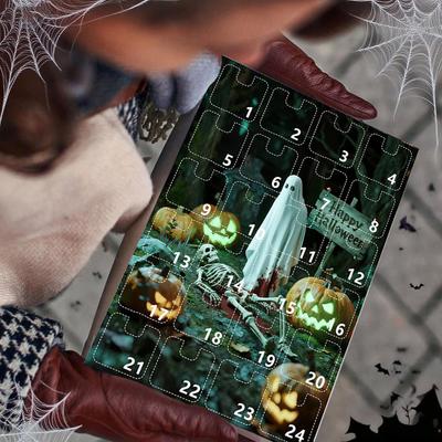 Horror Countdown Calendar Holiday Sculptures Desktop Decoration Scary Statues 24-day Advent Halloween Figurines For Fireplace