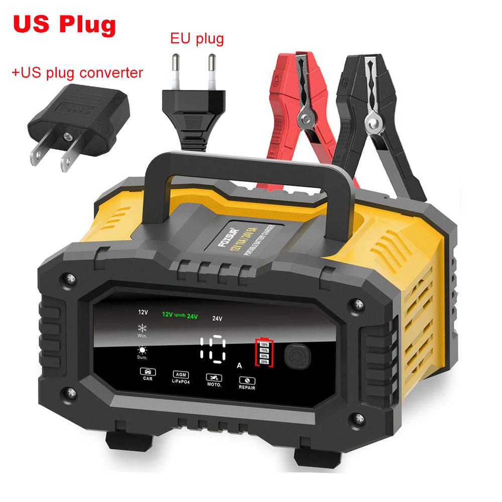 12V 24V Truck Battery Chargers 150W For LiFePo4 Gel Lead Acid Batteries Storage Cell Charger Digital Intelligent Pulse Repair