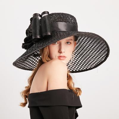Eugen Yarn Hat Women'S Summer Bright Silk Flower Sun Protection Big Edge Hat Fashion Versatile Beach Hat Cool Hat Tide