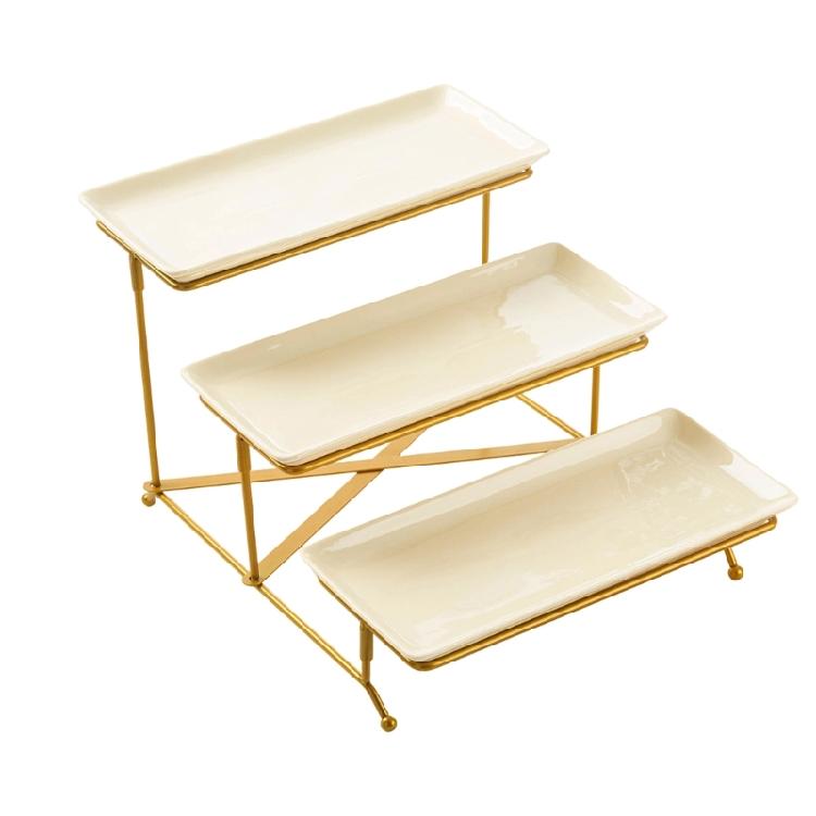 

Ceramic Cake Platter With Triple Deck Designs Fit Various Occasions Like Banquets And Celebration
