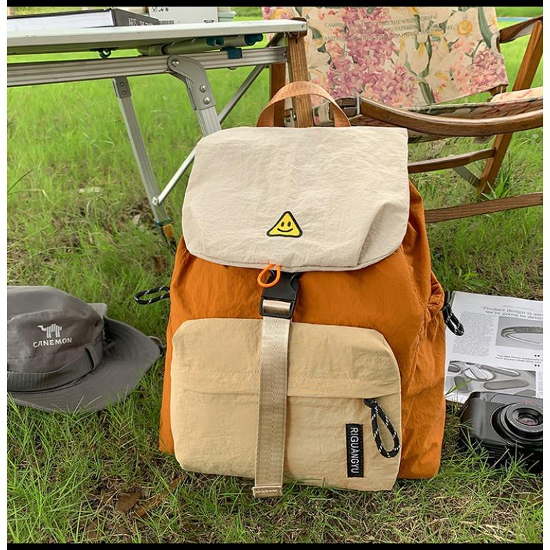 School Bag New High-value Fresh and Sweet Contrasting Color Splicing Backpack Couple Lightweight Mountaineering Travel Backpack