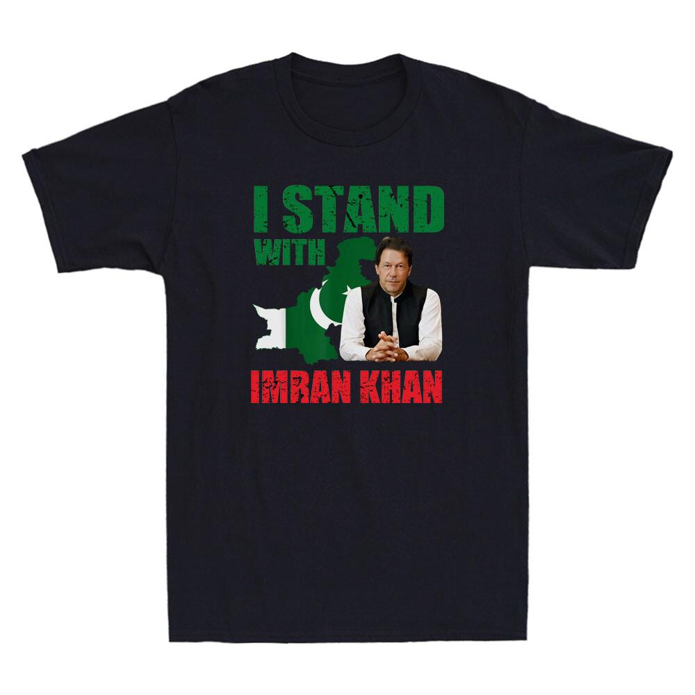 Io Sto Con Imran Khan Partito PTI Pakistan Supporto Libertà Maglietta da Uomo Vintage