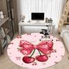 1pc Cherry BowChair Carpet for Office, Indoor Non-Slip Washable Polyester Fiber Carpet, Mat For Office, Machine Washable