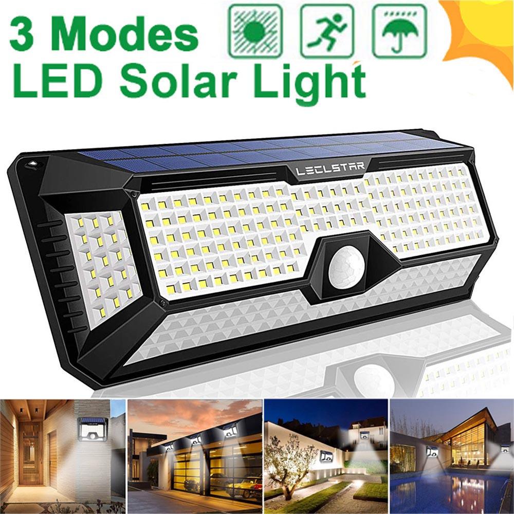 

268 светодиодных солнечных прожекторов 3 режима водонепроницаемый прожектор с датчиком движения уличное освещение солнечные уличные фонари для патио гаража 3 Modes