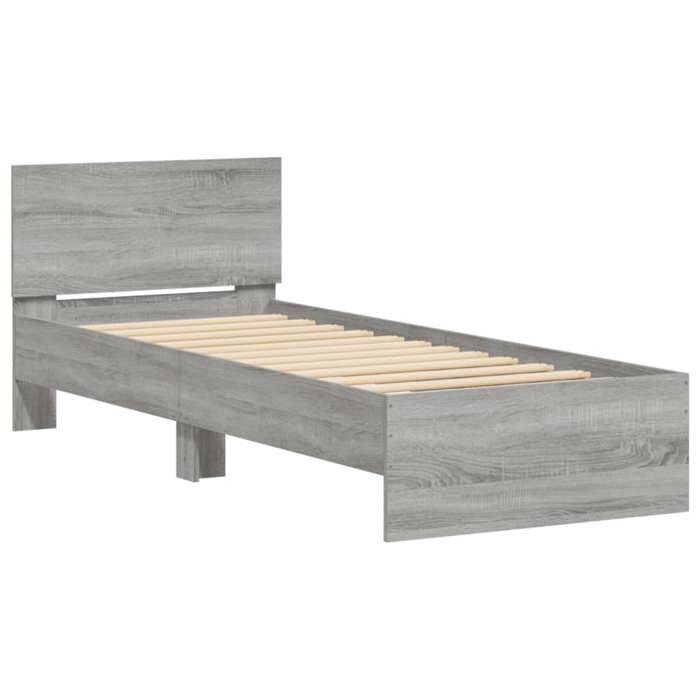VidaXL Cadre de lit tête de lit sonoma gris 90x190 cm bois ingénierie 838657