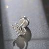 Unisex Stainless Steel Black Skull Earrings - Non-Fading Titanium Accessory