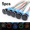 Switch PC Power Supply Flat Head 12V 24V Locking Momentary 16/19/22mm Black Metal Button Switch With Wired