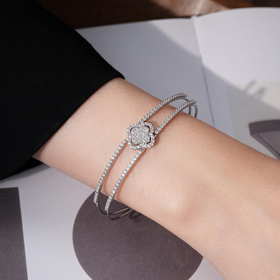 Electroplated Zircon Sun Love Bracelet Niche Sweet Versatile Bracelet Temperament Light Luxury High-end Jewelry Women
