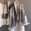 Winter Warm Cashmere Horsehead Animal Printing Scarf For Women Luxury Print Pashmina Shawl Wrap Neckerchief Scarves
