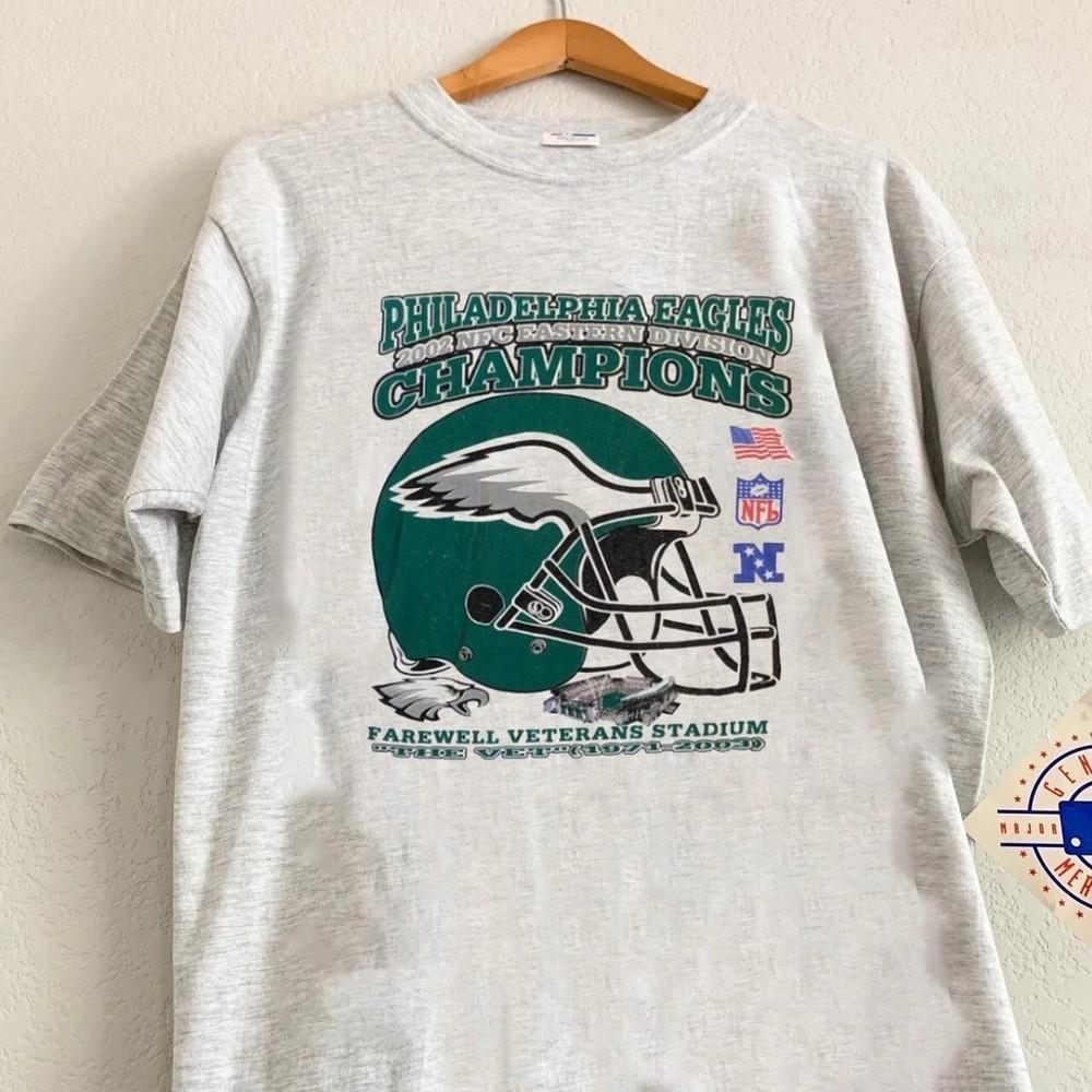 Philadelphia Eagles NFL Футбольный шлем Пепельный 90-е vtg Перепечатка S-5XL Унисекс Футболка XXXL