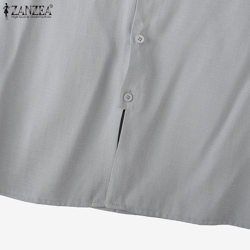 ZANZEA Women O-neck Sleeveless Solid Breathable Splits Casual Loose Tank Tops