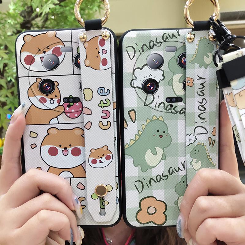 Cartoon Soft case Phone Case For Xiaomi 13 Ultra Lanyard Anti-knock Protective Ring Silicone Wristband Durable Cute