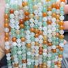Jingde Tricolor Natural Jade & Aventurine Round Beads for DIY Jewelry