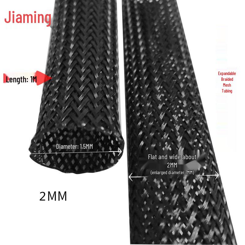 Tubulatură PET Negru Extensibilă Împletită: Protector Ham Cablaj Auto Piele de Șarpe