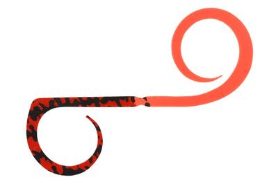 Bin Bin Switch T+ Tie, Dual Curly H&H, Bright OrangeStriped Red