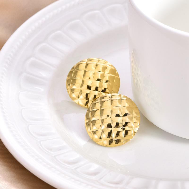 Vysoce designové zlaté náušnice z nerezové oceli pro ženy - Ideální pro dojíždění