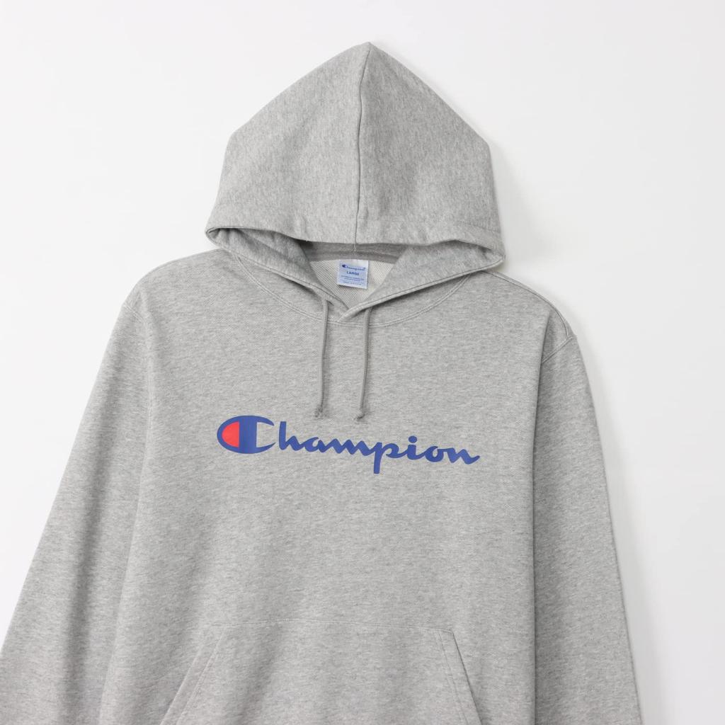 Parka Long Sleeve Fleece Script Logo Hooded Sweatshirt Oxford Gray M [Champion] C8-W130Z Men's