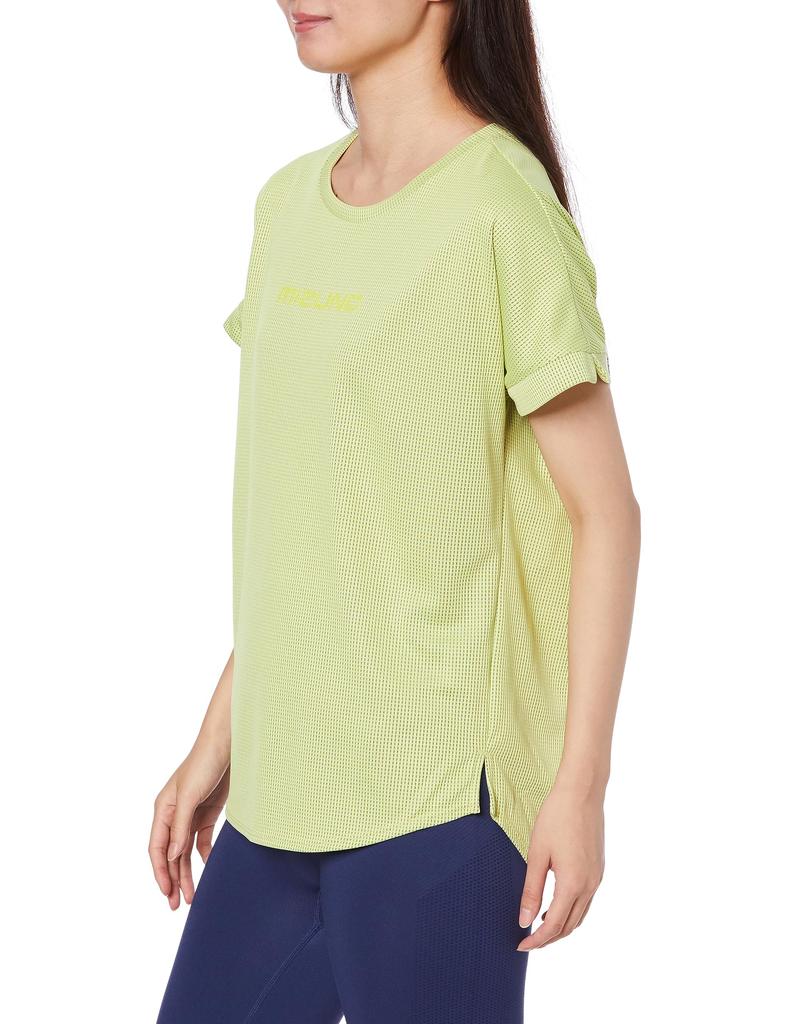 Mizuno Dry Aeroflow Highly Breathable Short Sleeve Training Luminary Size 32MAA870 Women's T-Shirt, Green,